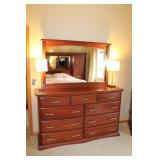 Amish Oak Dresser & Mirror