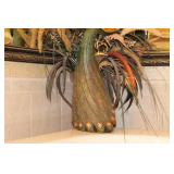 Peacock Vase & Grasses