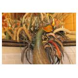 Peacock Vase & Grasses