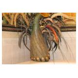 Peacock Vase & Grasses