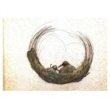 Mother and Baby Bird Nest Wall Decor