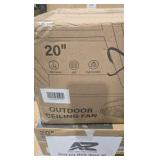 20 in. Outdoor Black Ceiling Fan with lights, IP65 Waterproof Hanging Fan with Remote Control Smart App for Patio Porch