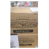 HINNIXY 20 in. Smart Indoor Fresh White Crystal Flush Mount Color Changing LED Ceiling Fan with Light Kit and Remote App Control