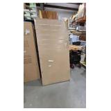 CALHOME 40 in. x 84 in. Frosted Glass Black Metal Frame Interior Sliding Barn Door with Hardware Kit Hidden Track System