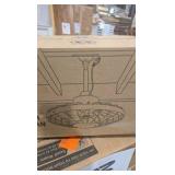 20 in. Outdoor Black Waterproof Caged Ceiling Fan Rope Hook Portable Hanging Ceiling Fan with Light and Remote