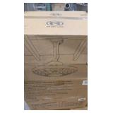 20 in. Outdoor Walnut Waterproof Caged Ceiling Fan Rope Hook Portable Hanging Ceiling Fan with Light and Remote