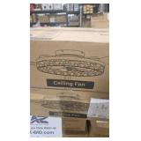 (2) HINNIXY 20 in. Smart Indoor Fresh White Crystal Flush Mount Color Changing LED Ceiling Fan with Light Kit and Remote App Control