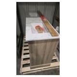 Home Decorators Collection Doveton 60 in. Double Sink Freestanding Weathered Tan Bath Vanity with White Engineered Marble Top (Assembled)