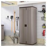 Suncast Plastic Freestanding Garage Cabinet in Platinum (40 in. W x 80 in. H x 20 in. D)