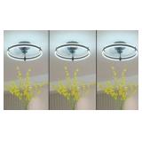 lot of 2--20 in. Dimmable LED Smart Indoor Black Modern Flush Mount Ceiling Fan with Light Kit and Remote Control Living Room