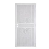 US Door and Fence 32 in. x 80 in. Empress White Steel Surface Mount Outswing Security Door with Perforated Steel Screen Inlay