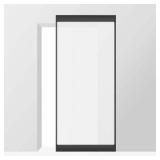 CALHOME 40 in. x 84 in. Frosted Glass Black Metal Frame Interior Sliding Barn Door with Hardware Kit Hidden Track System