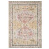 Loloi Skye Gold/Blush 9 ft. x 12 ft. Printed Boho Vintage Area Rug