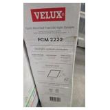 VELUX 22-1/2 in. x 22-1/2 in. Fixed Curb Mount Skylight with Laminated Low-E3 Glass, White Solar Powered Room Darkening Shade