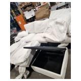 9 ft Cream colored Couch with foot rest