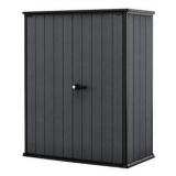 Keter Cortina Alto 2.4 ft. W x 4.5 ft. D Durable Resin Plastic Storage Shed with Flooring Grey (10.8 sq. ft.)