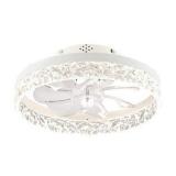 (2) HINNIXY 15.7 in. Indoor Fresh White Flush Mount Ceiling Fan with Light Kit and Remote Control