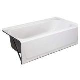 Bootz Industries Aloha 60 in. x 30 in. Alcove Soaking Bathtub with Left Drain in White