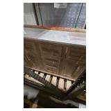 Home Decorators Collection Doveton 60 in. Double Sink Freestanding Weathered Tan Bath Vanity with White Engineered Marble Top (Assembled)