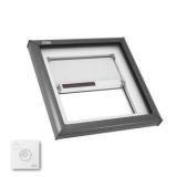 VELUX 22-1/2 in. x 22-1/2 in. Fixed Curb Mount Skylight with Laminated Low-E3 Glass, White Solar Powered Room Darkening Shade