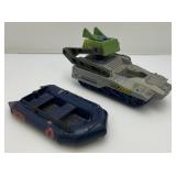 1985 GI Joe Cobra Night Landing Boat And 1988 GI Joe Battle Force 2000 Pulverizer (Both Missing Some Pieces)