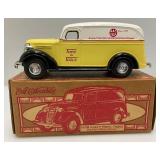 1995 ERTL Miniature MAC TOOLS Die-Cast 1938 Chevy Panel Trucks & MAC Tools Belt Buckle (New old Stock)