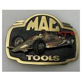 1995 ERTL Miniature MAC TOOLS Die-Cast 1938 Chevy Panel Trucks & MAC Tools Belt Buckle (New old Stock)