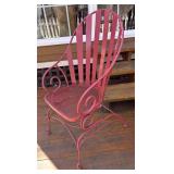 BY - Red Patio Table with 2 Chairs - Outdoor Metal Set