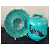 DR - Vintage Gustavsberg "Argenta" Vase and Bowl  Designed by Wilhelm Kåge