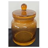 DR - Amber Glass Vase, Pump Dispenser & Lidded Jar