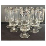 DR - Stemware Goblets - 8-Piece Set with Silver-Tone Rims