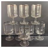 DR - Vintage Silvertone Rimmed Stemware Set