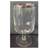 DR - Vintage Silvertone Rimmed Stemware Set