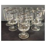 DR - Vintage Silvertone Rimmed Stemware Set