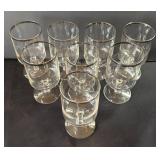 DR - Vintage Silvertone Rimmed Stemware Set