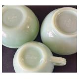 DR - Vintage Fire-King Jadite Cup & Bowls Set - 3-Piece