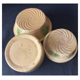 DR - Trio of Vintage Yellowware Cherry Pattern Bowls