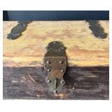 DR - Vintage Wooden Trunk Chest with Iron Hardware