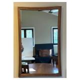 DR - Mid-Century Wood Framed Wall Mirror