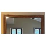DR - Mid-Century Wood Framed Wall Mirror
