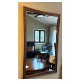 DR - Mid-Century Wood Framed Wall Mirror