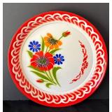 DR - Two Vintage Floral Enamel Trays