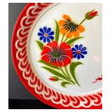 DR - Two Vintage Floral Enamel Trays