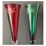 UL - Set of 8 Vintage Lenox Holiday Gems Champagne Flutes