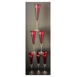 UL - Set of 8 Vintage Lenox Holiday Gems Champagne Flutes