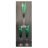 UL - Set of 8 Vintage Lenox Holiday Gems Champagne Flutes