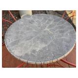 BY - Vintage Red Metal Patio Table & 2 Chairs Set