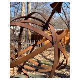 FY - Armillary Sphere Metal Sculpture on Stone Pedestal