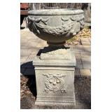 FY - Concrete Garden Urn Planter on Pedestal