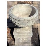 FY - Concrete Garden Urn Planter on Pedestal